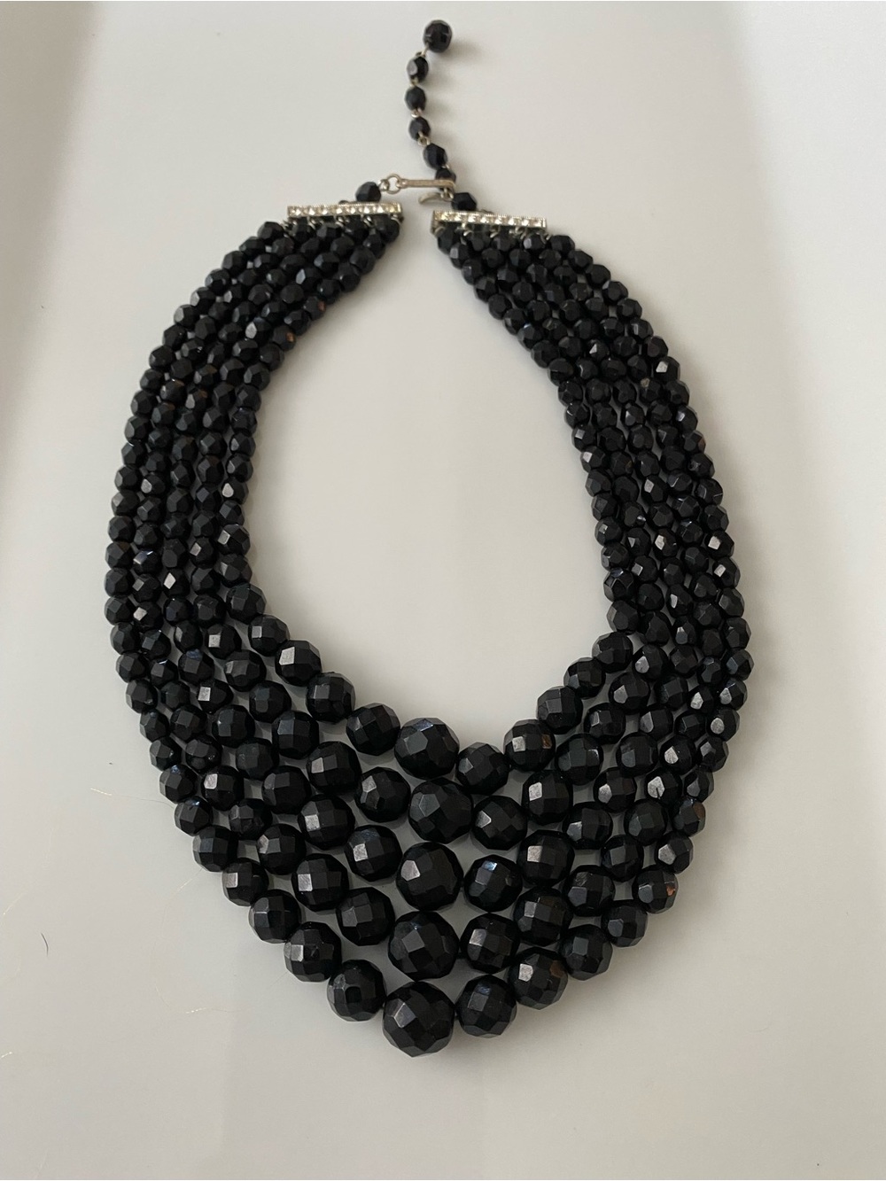 Black Multi-Strand Faceted Bead Necklace - Legacy